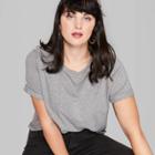Women's Plus Size Short Sleeve Relaxed Crewneck T-shirt - Wild Fable Heather Gray
