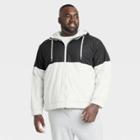 Men's Big & Tall Reversible Windbreaker Jacket - All In Motion Black Onyx/cream