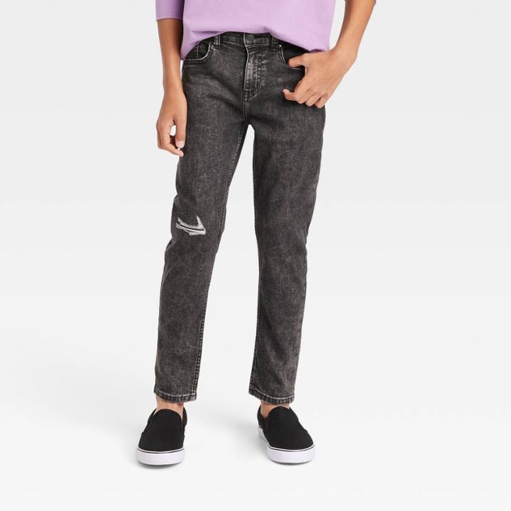 Boys' Stretch Relaxed Taper Jeans- Art Class Black