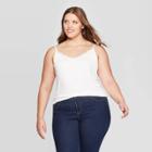 Women's Plus Size V-neck Lace Tank Top - Ava & Viv White 2x, Women's,