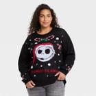 The Nightmare Before Christmas Women's Disney Nightmare Before Christmas Plus Size Sandy Claws Graphic Pullover Sweater - Black