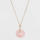 Semi Precious Zinc Casting And Brass Chain Pendant Necklace - Universal Thread Light Pink, Women's