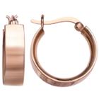 Target Women's Polished Flat Hoop Earrings In Rose Gold Over Sterling Silver - Rose