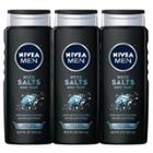 Nivea Men Deep Clean Rock Salts Exfoliating Body Wash - 3pk/16.9 Fl Oz