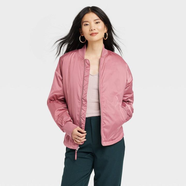 Women's Bomber Jacket - A New Day Berry Pink