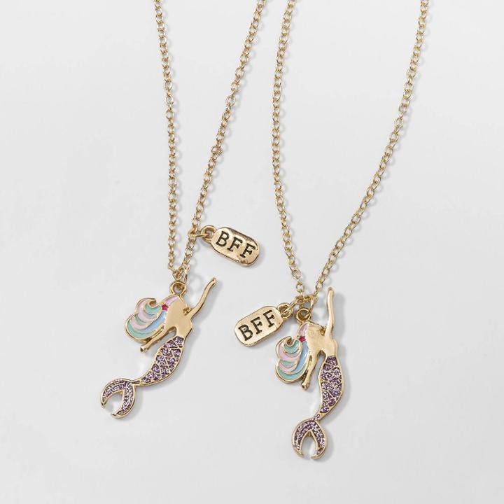Girls' 2pc Bff Mermaid Necklaces - Cat & Jack,