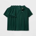 Petiteboys' 5pk Short Sleeve Uniform Polo Shirt - Cat & Jack Dark Green
