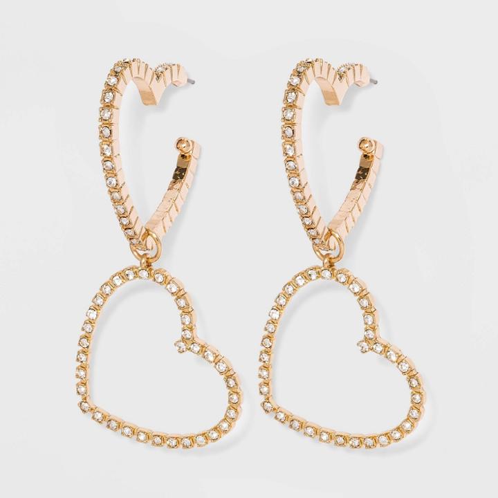 Sugarfix By Baublebar Link Heart Earrings - Gold