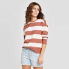 Women's Striped Crewneck Sweatshirt - Universal Thread Brown