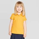 Toddler Girls' Short Sleeve Interlock Uniform Polo Shirt - Cat & Jack Gold