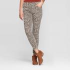 Women's Animal Print Mid-rise Skinny Pants - Knox Rose Almond Tan