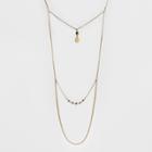 Swag Chain, Glitzy, And Square Stone Long Necklace - A New Day Gold/blue