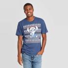 Men's Disney Merry Stitchmas Ugly Christmas Short Sleeve Graphic T-shirt - Navy