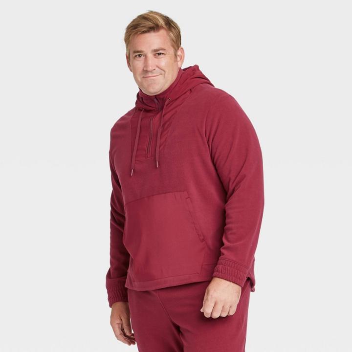 Men's Fleece Pullover Sweatshirt - All In Motion Dark Red