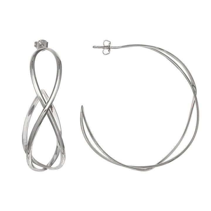 Distributed By Target Women's Braided Hoop Earrings In Silver Plate - Gray