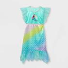 The Little Mermaid Girls' Disney Princess Ariel Rainbow Mermaid Nightgown - Green