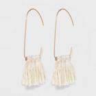Wire U Shaped Threader And Tassel Cluster Earrings - Universal Thread White