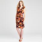 Maternity Floral Print Faux Wrap Nursing Dress - Expected By Lilac Marsala M, Women's, Red