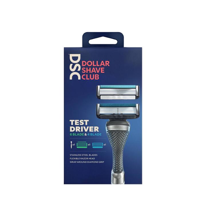 Dollar Shave Club Blade Test Set 1 Handle + One 4-blade Cartridge + One 6-blade Cartridge