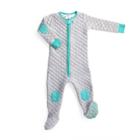 Baby Deedee Sleepsie Footie Pajamas Gray Aqua