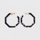Sugarfix By Baublebar Geometric Resin Hoop Earrings - Navy, Girl's