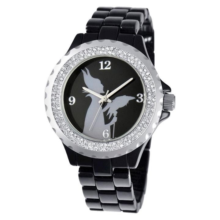 Women's Disney Maleficent Enamel Spark Watch - Black,