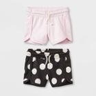 Toddler Girls' 2pk Trouser Shorts - Cat & Jack Pink/black 4t, Girl's, Gray