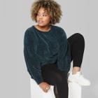 Women's Plus Size Scoop Neck Long Sleeve Tunic - Wild Fable Green 1x, Brunswick Green