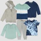 Honest Baby Toddler Boys' 6pc Top & Bottom Set - Blue/cream/green