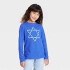 Girls' 'hanukkah Star' Long Sleeve Graphic T-shirt - Cat & Jack Bright Blue