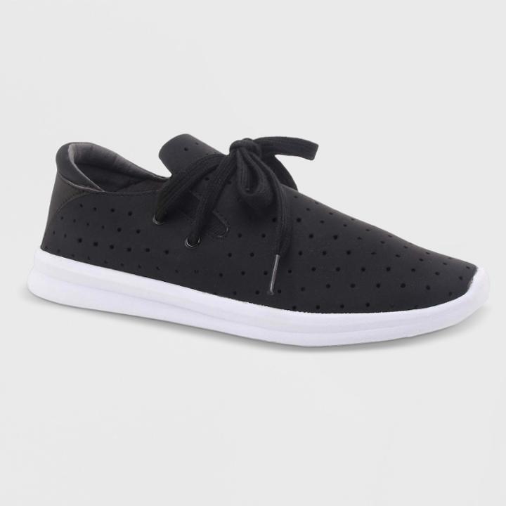 Women's Janai Lace Up Lightweight Laser Cut Dot Sneakers - Mossimo Supply Co. Black