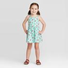 Toddler Girls' Tank Top Watermelon Gingham Dress - Cat & Jack Mint 12m, Toddler Girl's, Beige