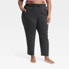 Women's Plus Size Fleece Tapered Leg Pants - All In Motion Black