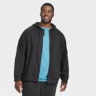 Men's Big Cotton Fleece Full Zip Sweatshirt - All In Motion Black