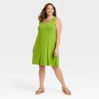 Women's Plus Size Knit Tank Dress - Ava & Viv Green X