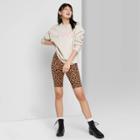Women's High-rise Bike Shorts - Wild Fable Tan Animal Print