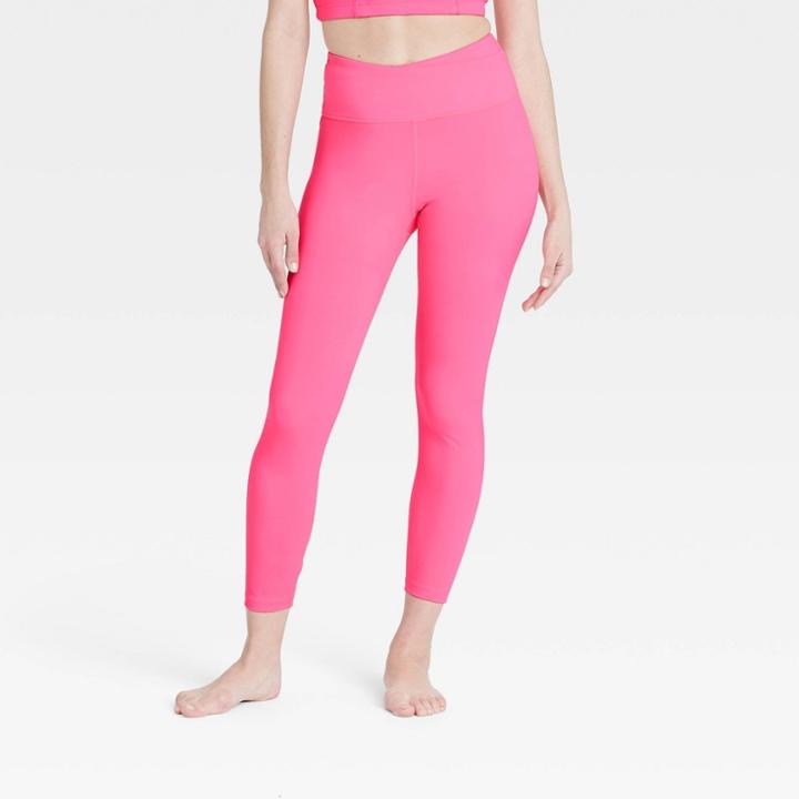 Women's High-rise Criss Cross Waistband 7/8 Leggings - Joylab Pink