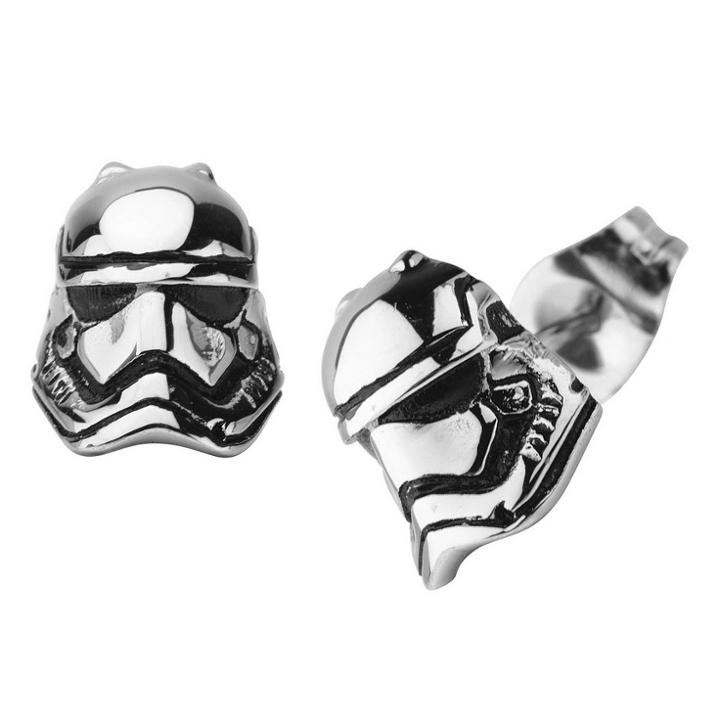 Star Wars Episode 7 Stormtrooper 3d Stainless Steel Stud Earrings, Kids Unisex