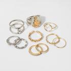 Small And Big, Shiny And Textured Single Rings 10pc - Wild Fable,