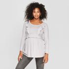 Maternity Long Sleeve Ruffle Knit Top - Isabel Maternity By Ingrid & Isabel Gray