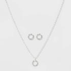Initial O Crystal Jewelry Set - A New Day Silver, Women's