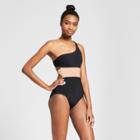 Sunn Lab Swim Women's Color Block One Shoulder Cut Out One Piece Swimsuit - Black/sand