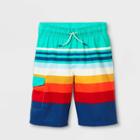 Boys' Colorblock Striped Pull-on Swim Trunks - Cat & Jack Navy