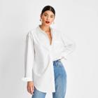 Women's Long Sleeve Button-down Shirt - Future Collective With Kahlana Barfield Brown White Xxs