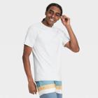 Men's Regular Fit Short Sleeve Rash Guard Swim Shirt - Goodfellow & Co White