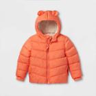 Toddler Girls' Critter Puffer Jacket - Cat & Jack Orange