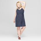 Women's Plus Size Printed Strappy Dress - Universal Thread Blue