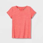 Girls' Short Sleeve Twist-back Studio T-shirt - All In Motion Heathered Pink