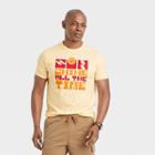 Men's Printed Graphic T-shirt - Goodfellow & Co Yellow/letters