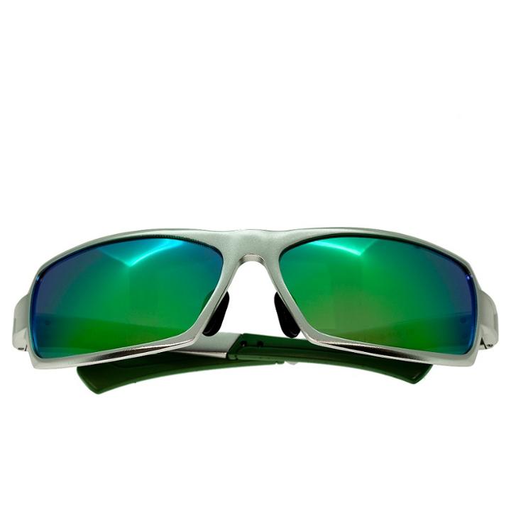 Breed Men's Cosmos Polarized Sunglasses With Aluminum Frame And Arms - Silver/green,